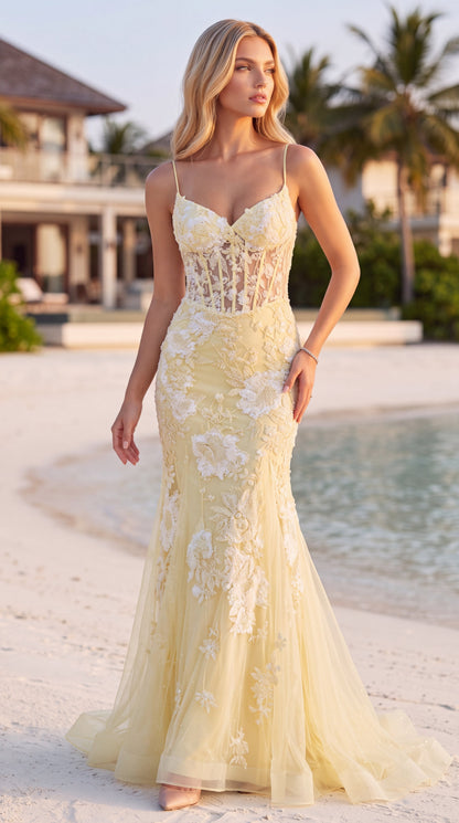 Jasz Couture Style 8015 | YELLOW | front view