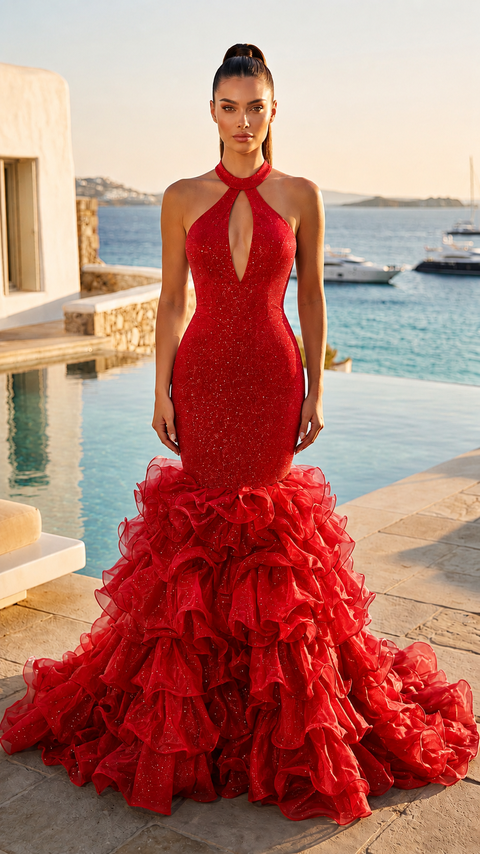 Jasz Couture Style 8029 | RED | front view