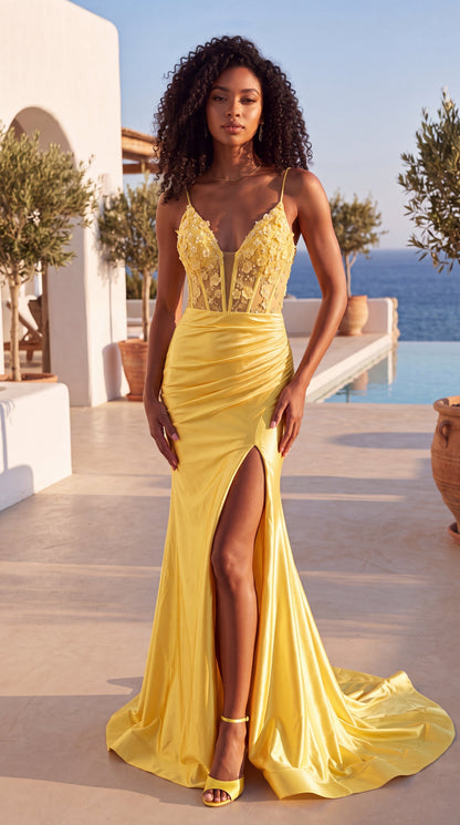 Jasz Couture Style 8044 | YELLOW | front view