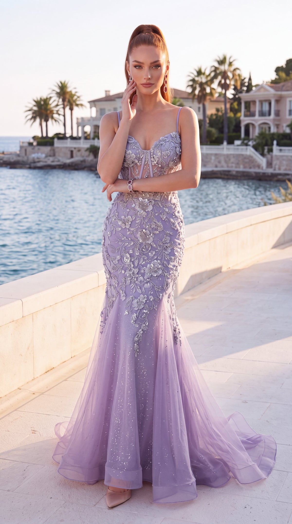 Jasz Couture Style 8069 | LILAC | front view