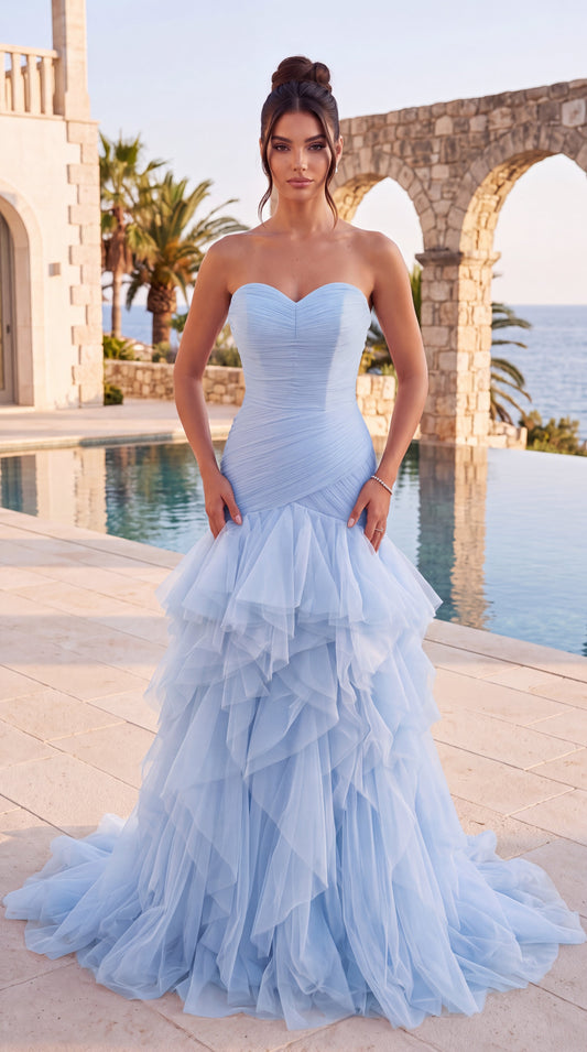 Jasz Couture Style 8072 | LIGHT BLUE | front view