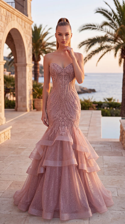 Jasz Couture Style 8076 | BLUSH | front view